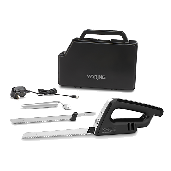 WEK200 Wireless Rechargeable Lithium Electric Knife with Bread & Carving Blades by Waring Commercial