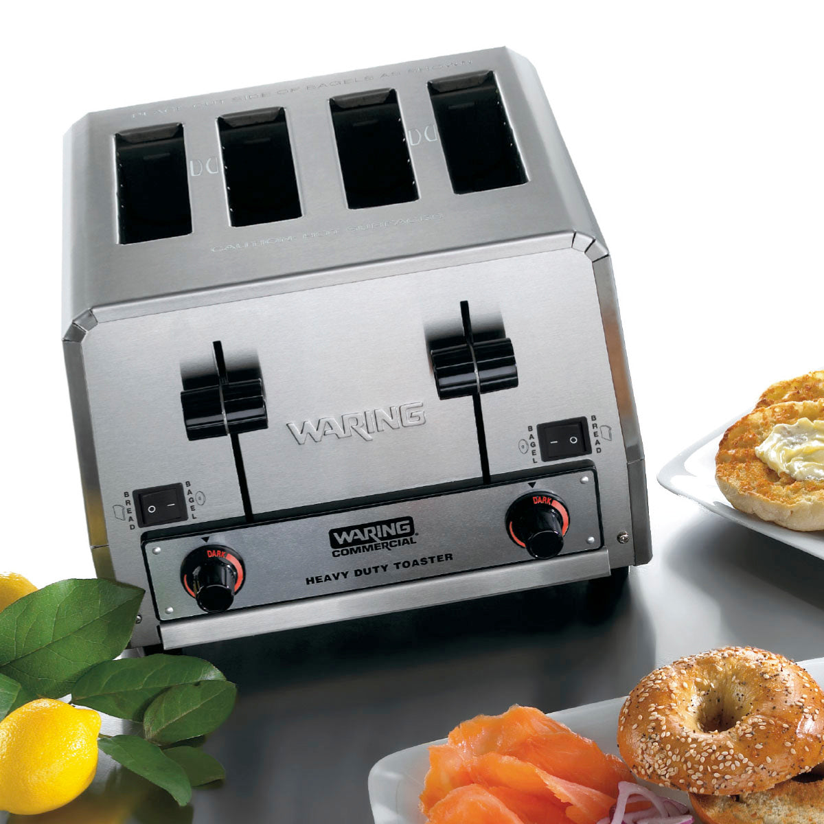 WCT855 4-Slice Commercial Heavy-Duty Switchable Bagel/Toast Toaster by Waring Commercial