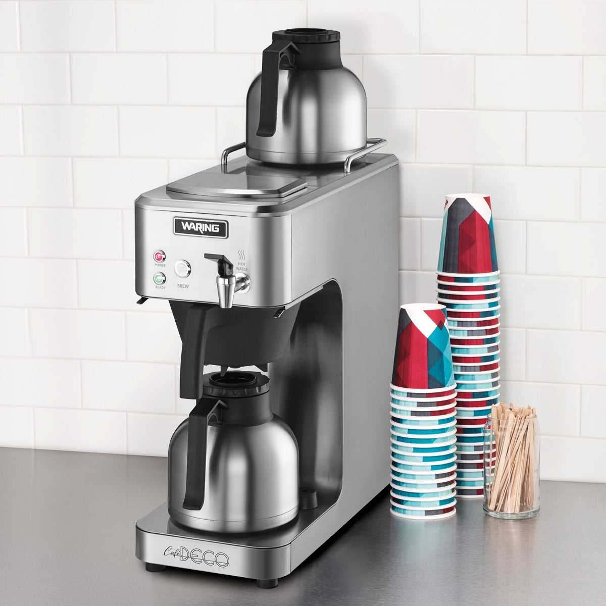 WCM60PT "Café Deco" Thermal Coffee Brewer with Hot Water Faucet by Waring Commercial