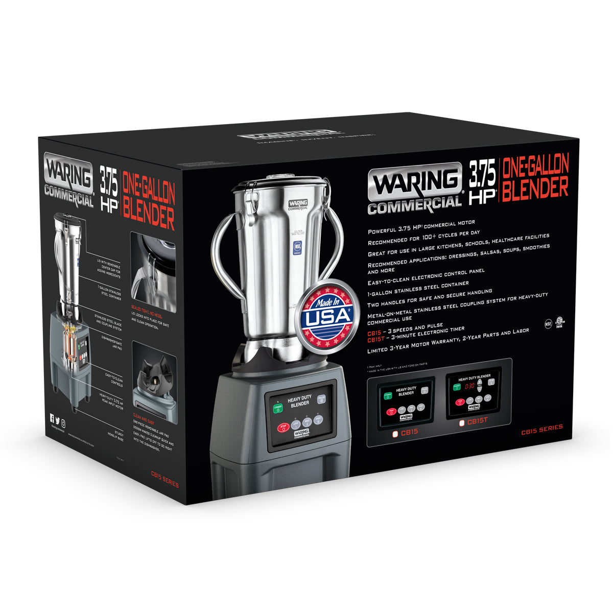 CB15 Heavy-Duty One Gallon Food Blender by Waring Commercial