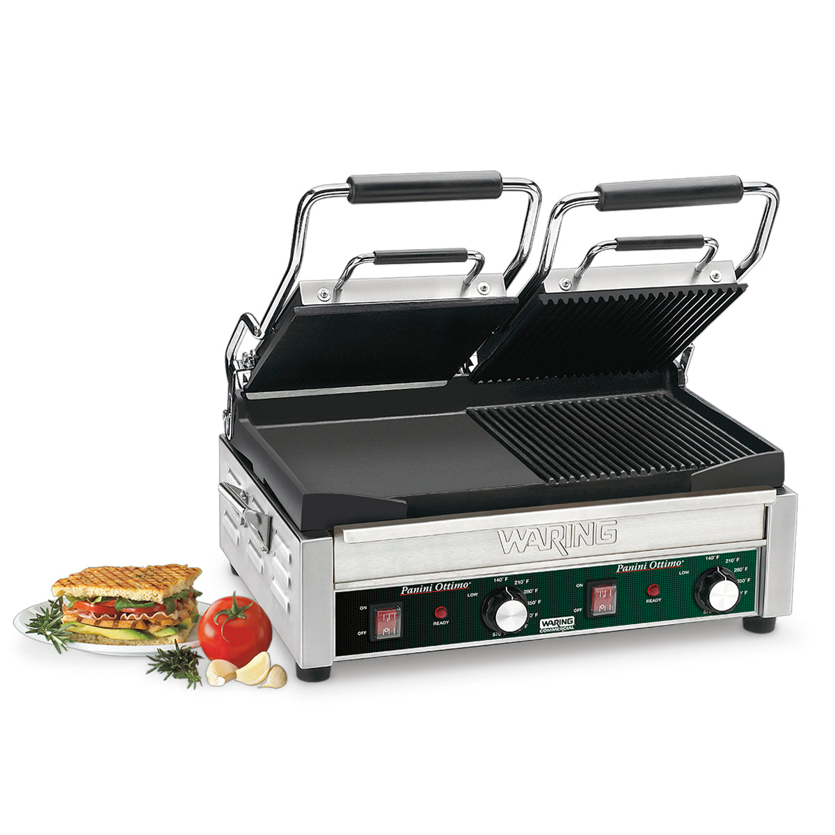 WDG300 Hybrid Panini Ottimo - Double Panini & Flat Grill by Waring Commercial