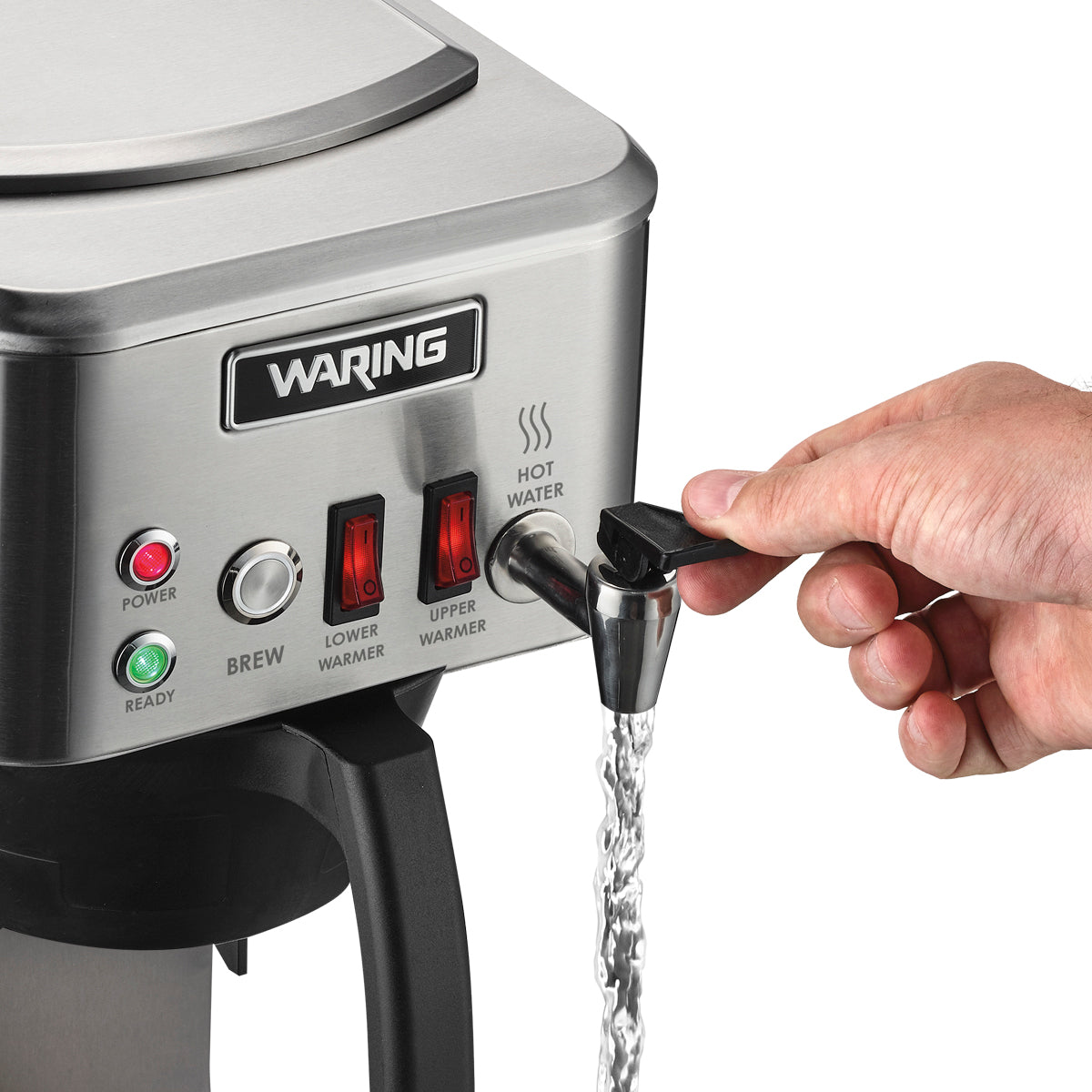 WCM50P "Café Deco" Automatic Coffee Brewer with Two Warmers & Hot Water Faucet by Waring Commercial