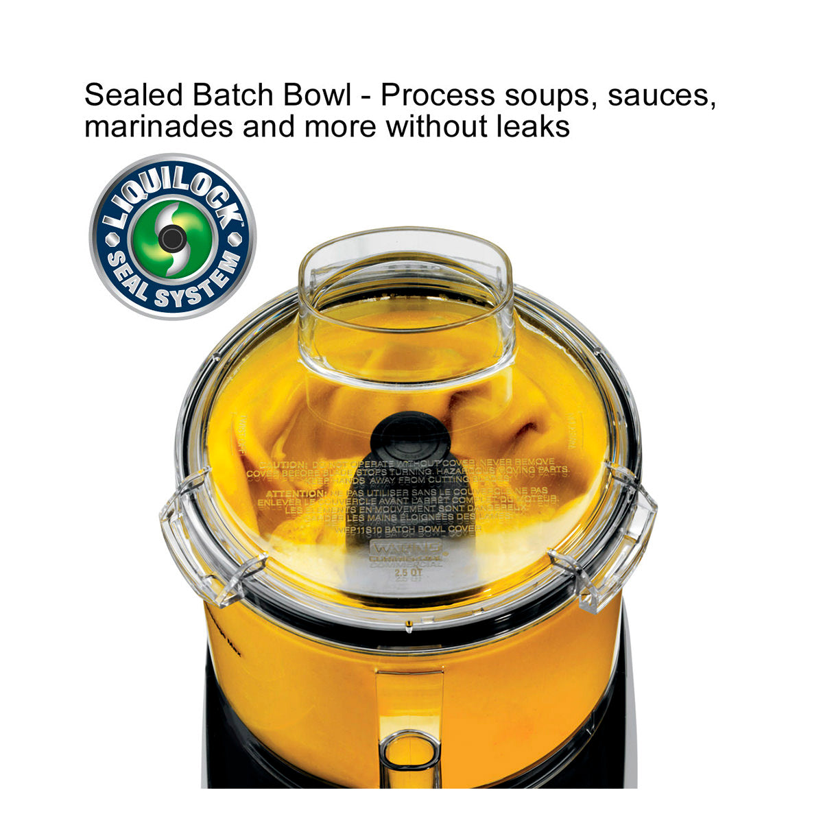 WFP14SW - 3.5-Qt. Bowl Cutter Mixer with Flat Lid and LiquiLock Seal System by Waring Commercial