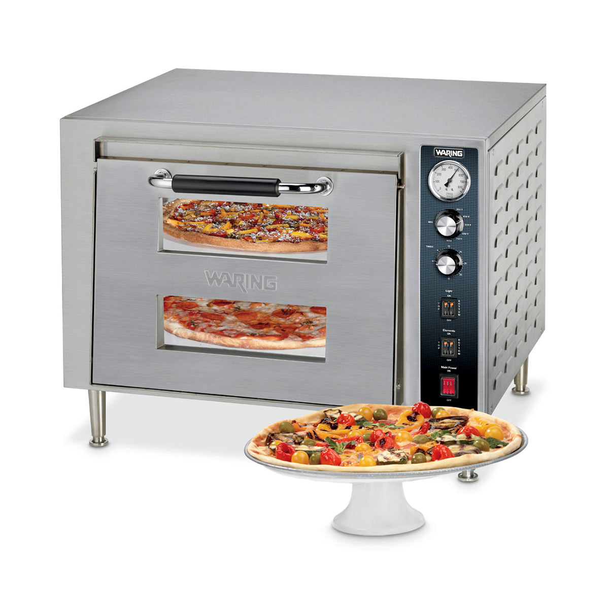 WPO700 Single Chamber Double-Deck Commercial Pizza Oven by Waring Commercial