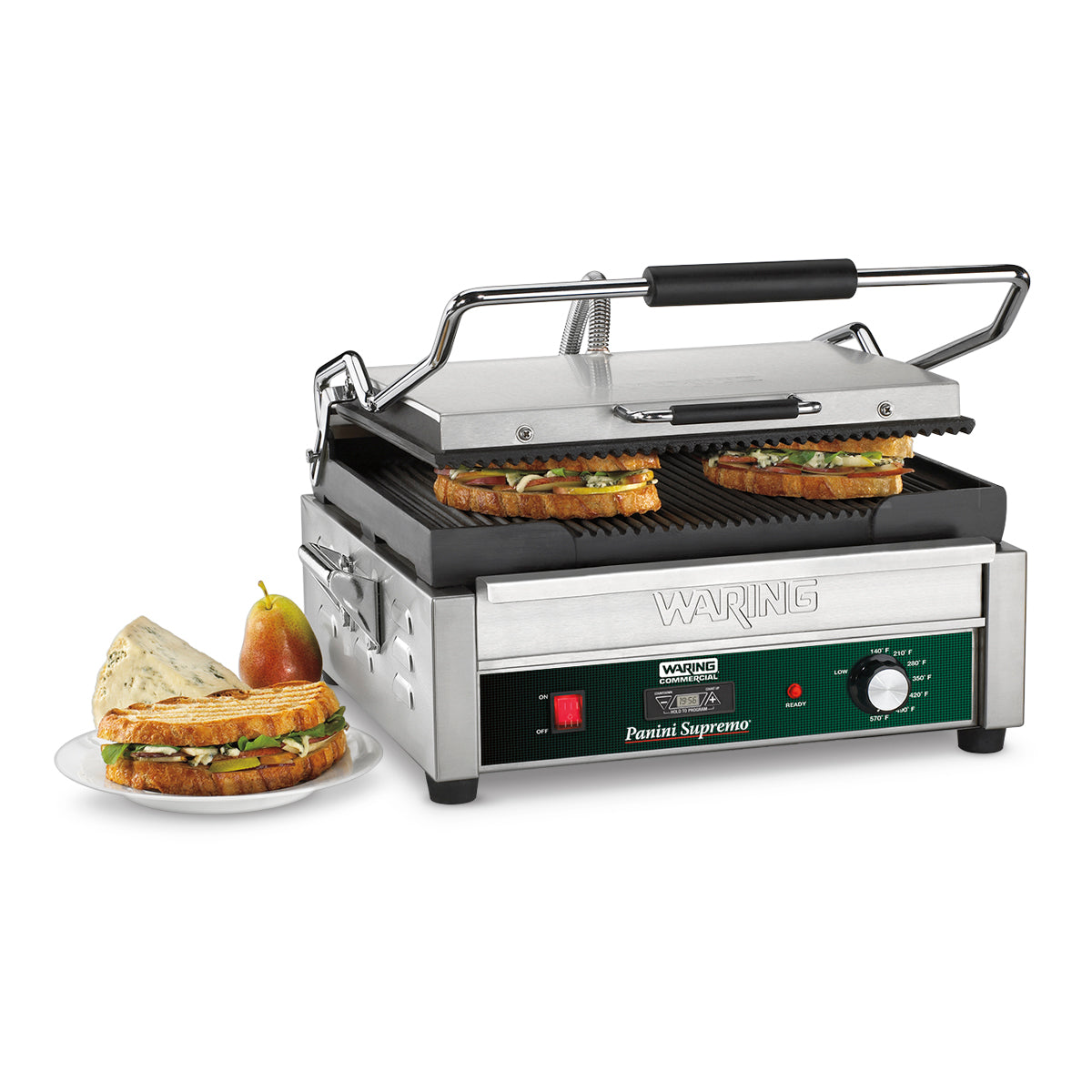 WPG250T  Panini Supremo with Timer - Large Panini Grill by Waring Commercial